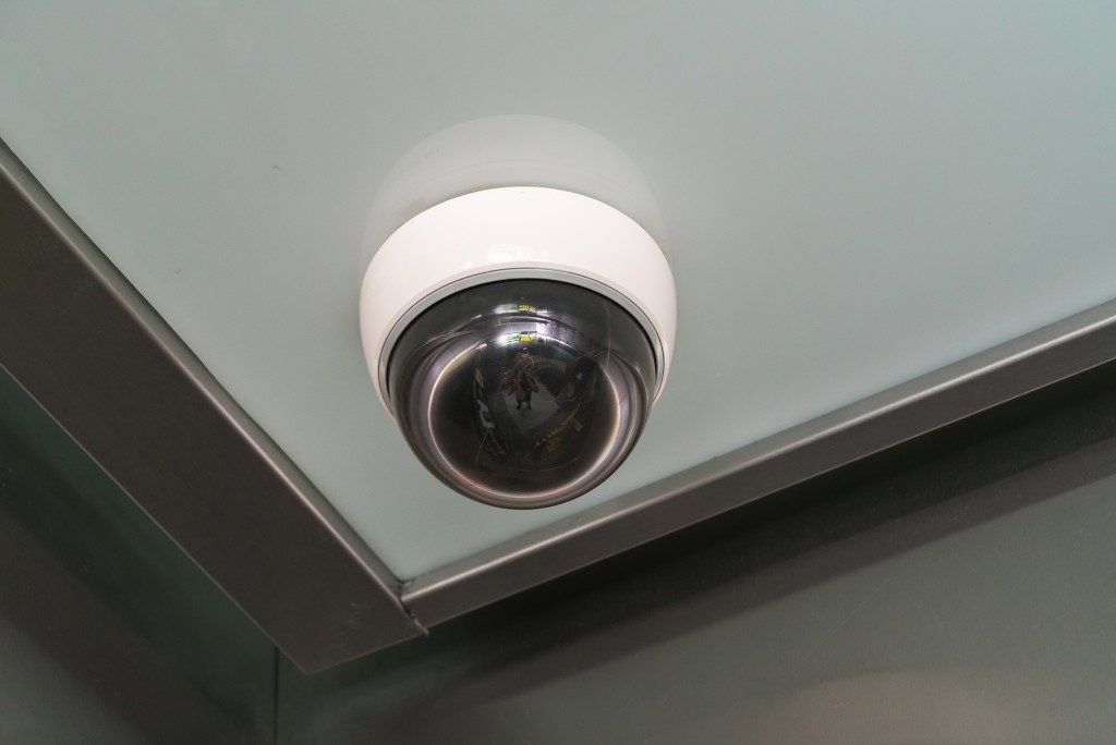 security camera on the ceiling