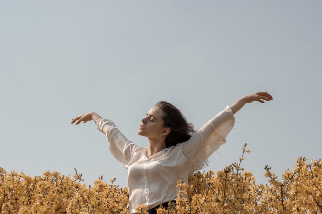 woman in a field