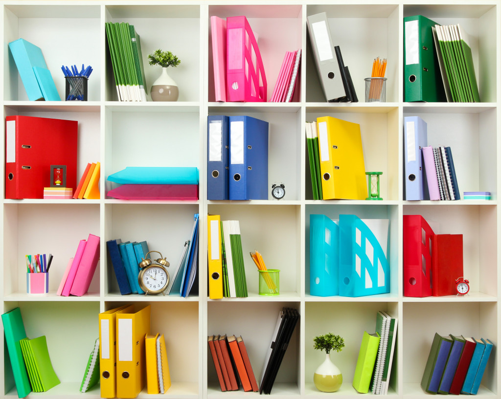 organized book shelf