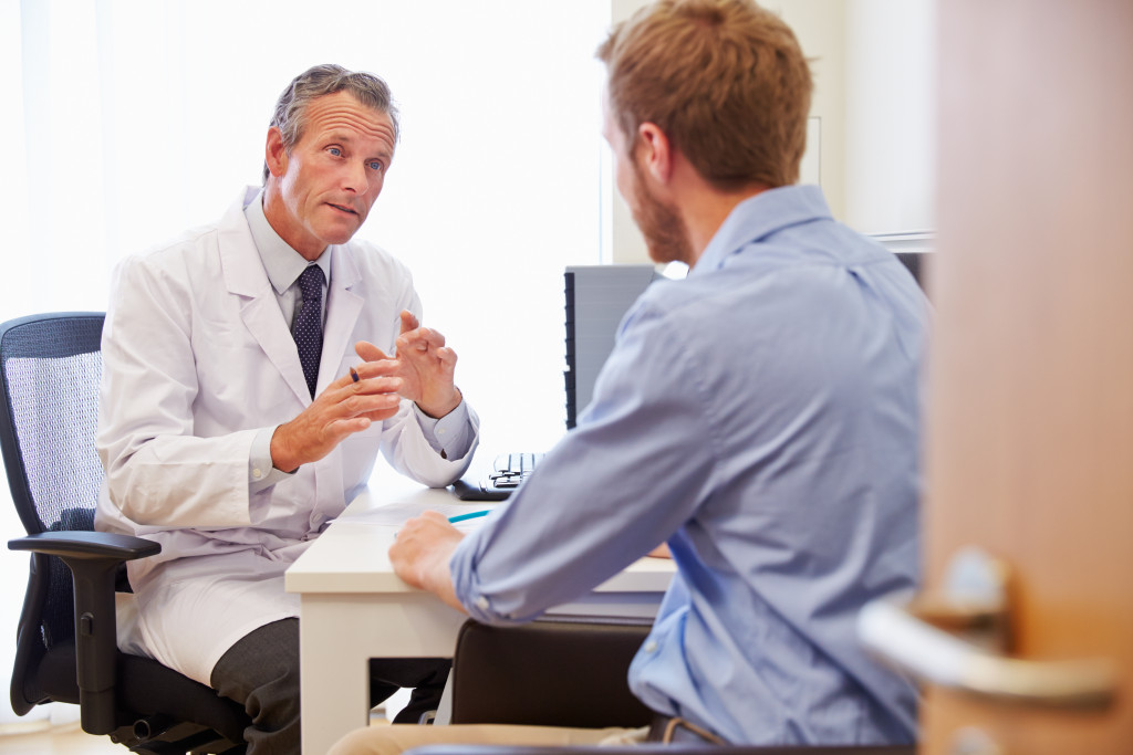 person having a checkup