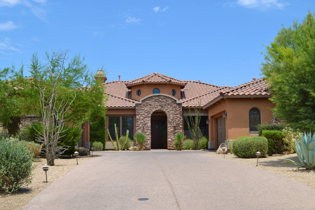 exterior of a brick designed house