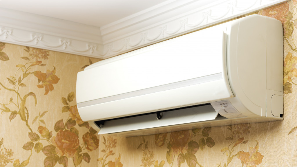 An air conditioning unit in a classic room