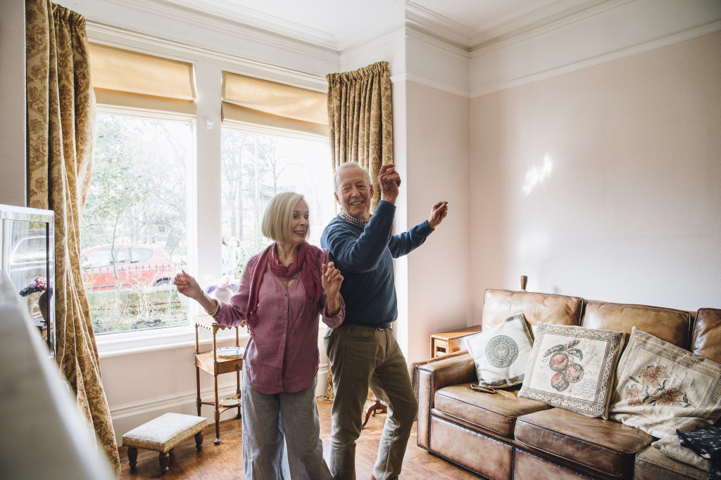 Aging parents enjoying life at home