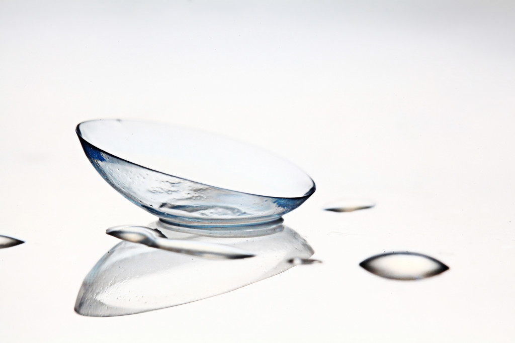 A contact lens on white background