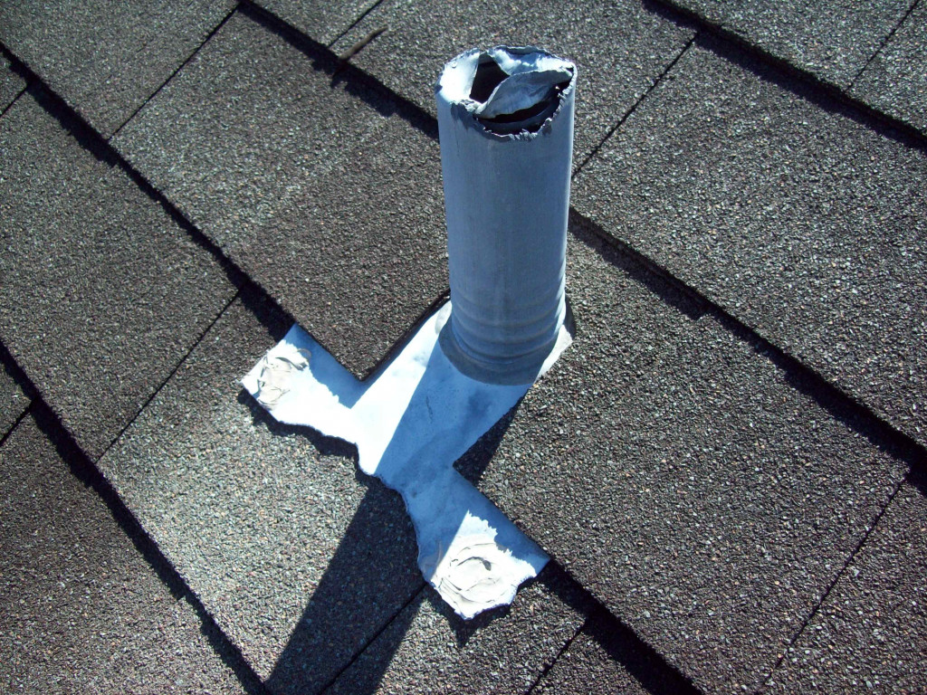 An image of a damaged roof vent