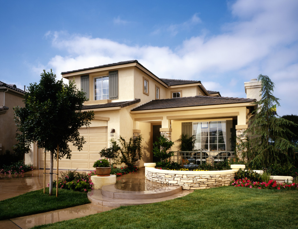 home exterior design with landscaping