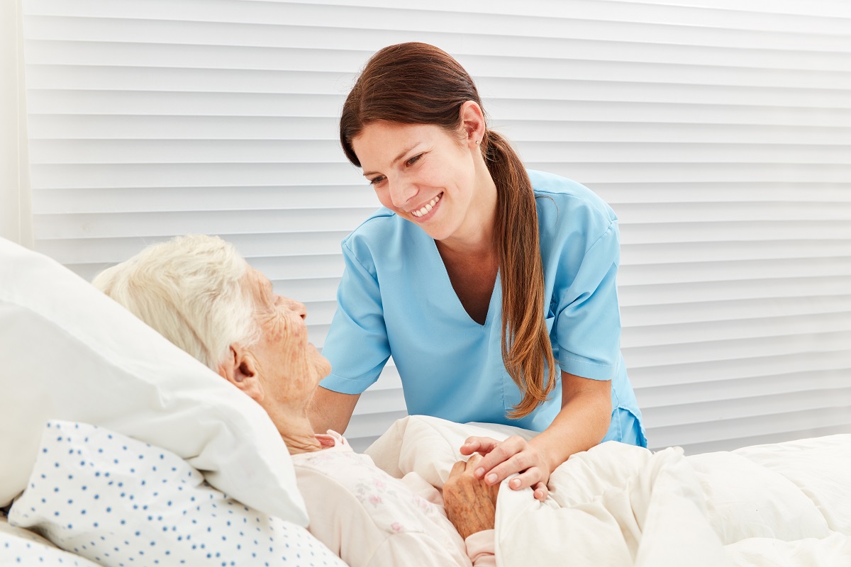 senior patient with a nurse