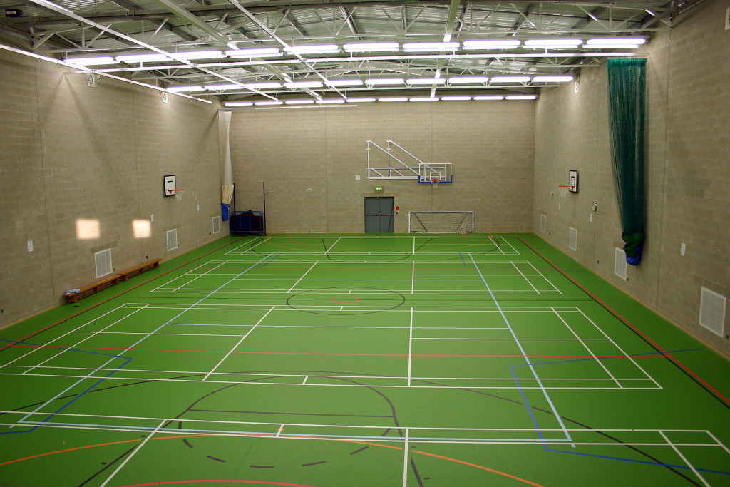 green court with many lights